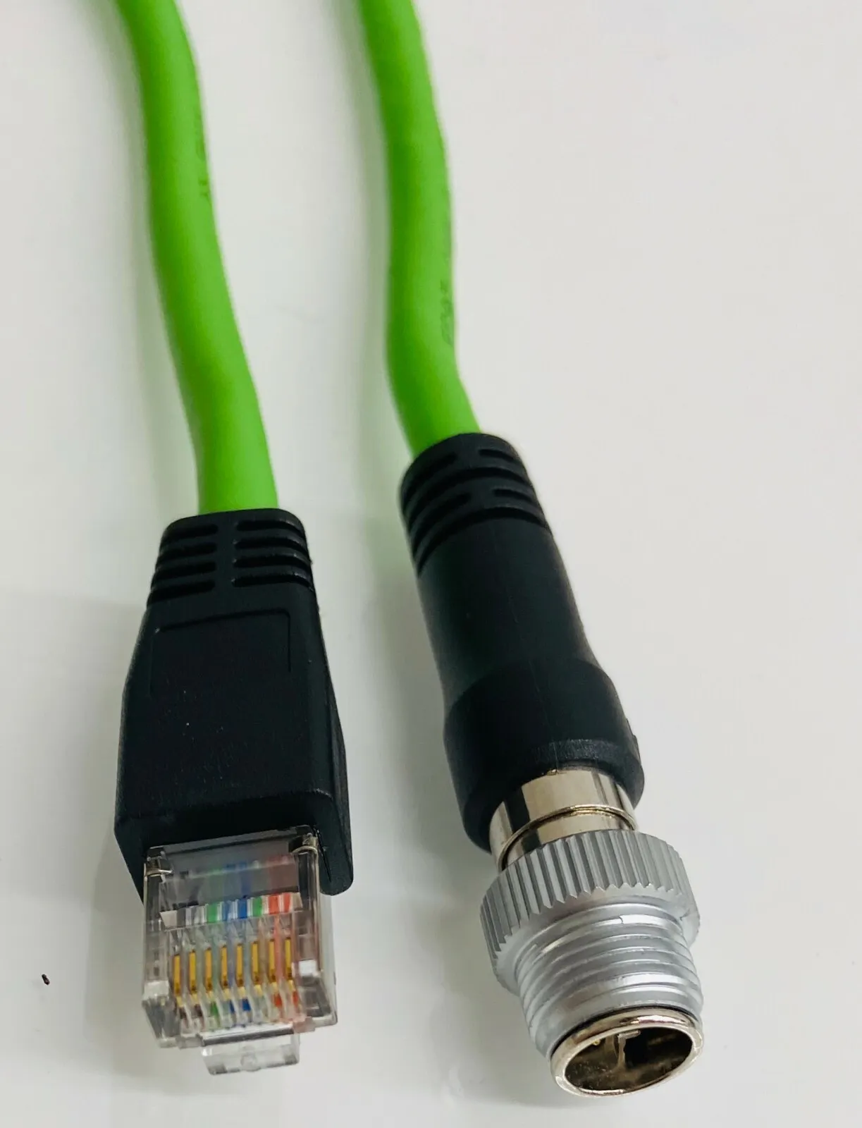 CODIGO M12 X-RJ45 CABLE CAT6A 10 METROS 33 PIES INDUSTRIAL ETHERNET VERDE LIMA